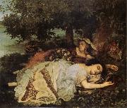 Young Women on the Banks of the Seine Gustave Courbet
